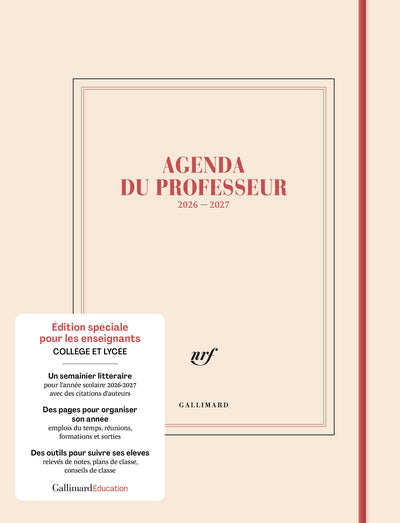 Agenda du professeur 2026 - 2027
