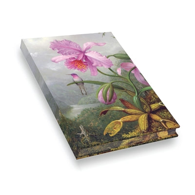 Carnet Hazan effet soie. Colibri & orchidée