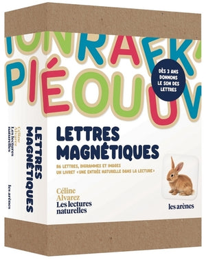 Coffret Lettres magnétiques - 86 lettres, digrammes et images, un livret "Une entrée naturelle dans la lecture" - Dès 3 ans donnons le son des lettres